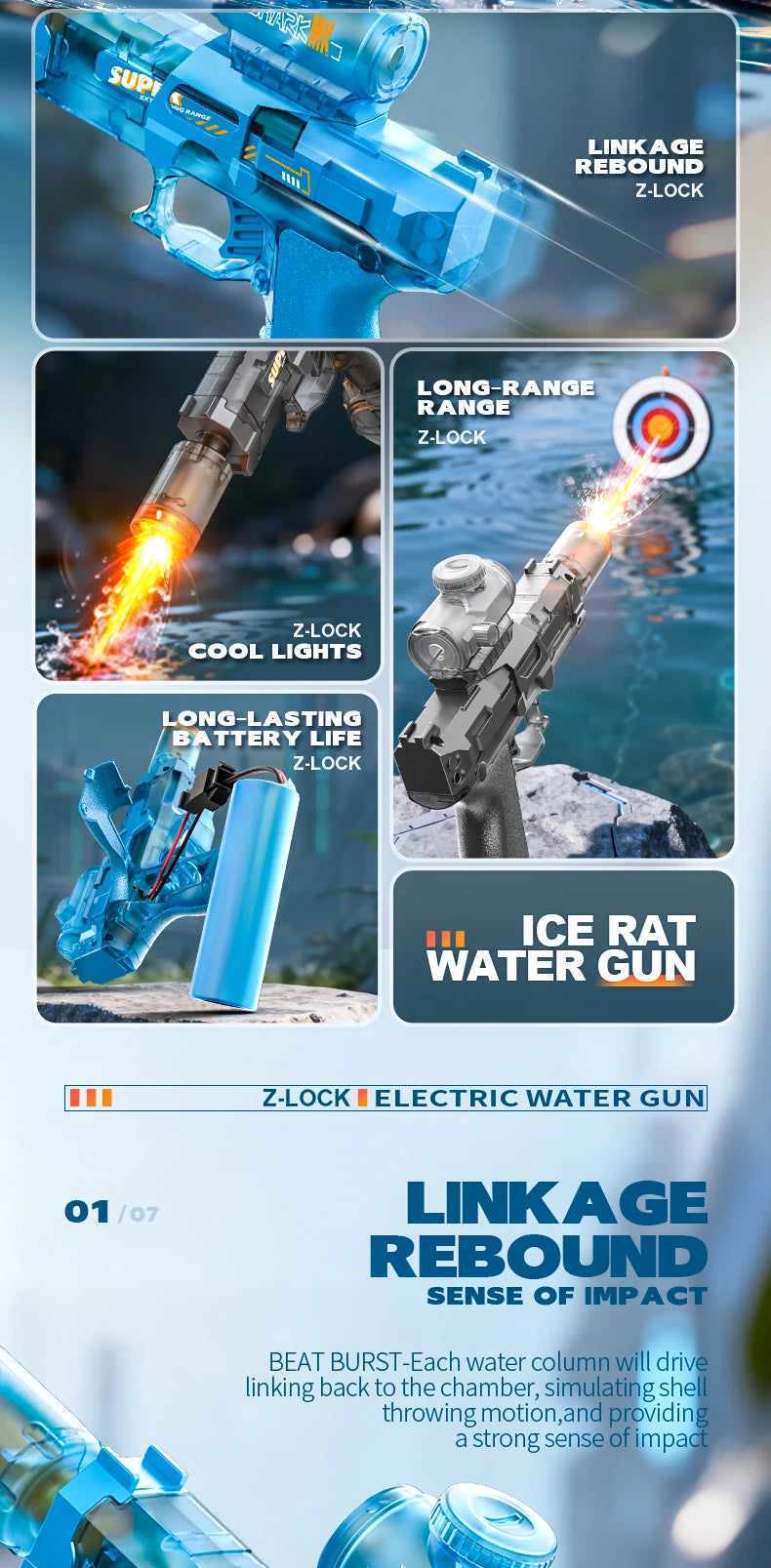 Electric Water Guns For Adults Powerful Squirt Automatic Water Suction Water Blasters Summer Outdoor Beach Toy For Boys Kid Gift