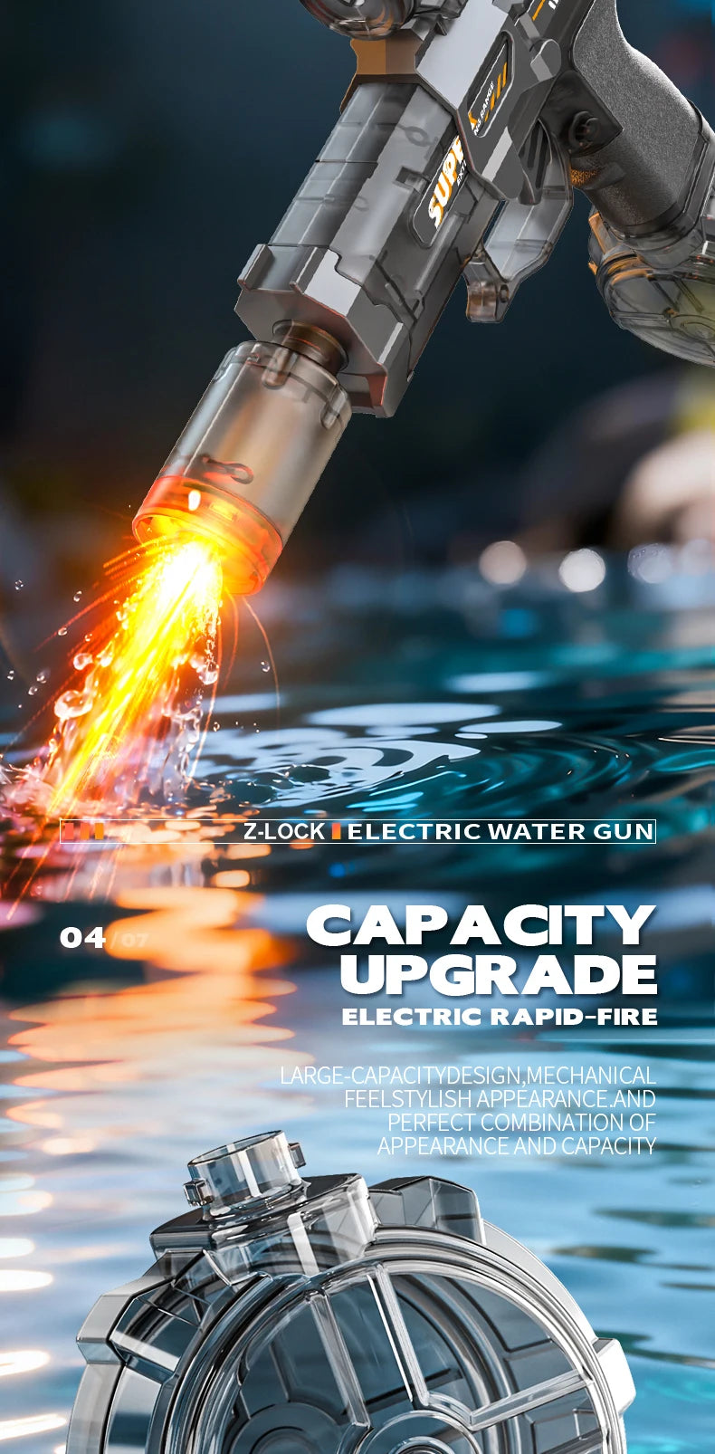Electric Water Guns For Adults Powerful Squirt Automatic Water Suction Water Blasters Summer Outdoor Beach Toy For Boys Kid Gift