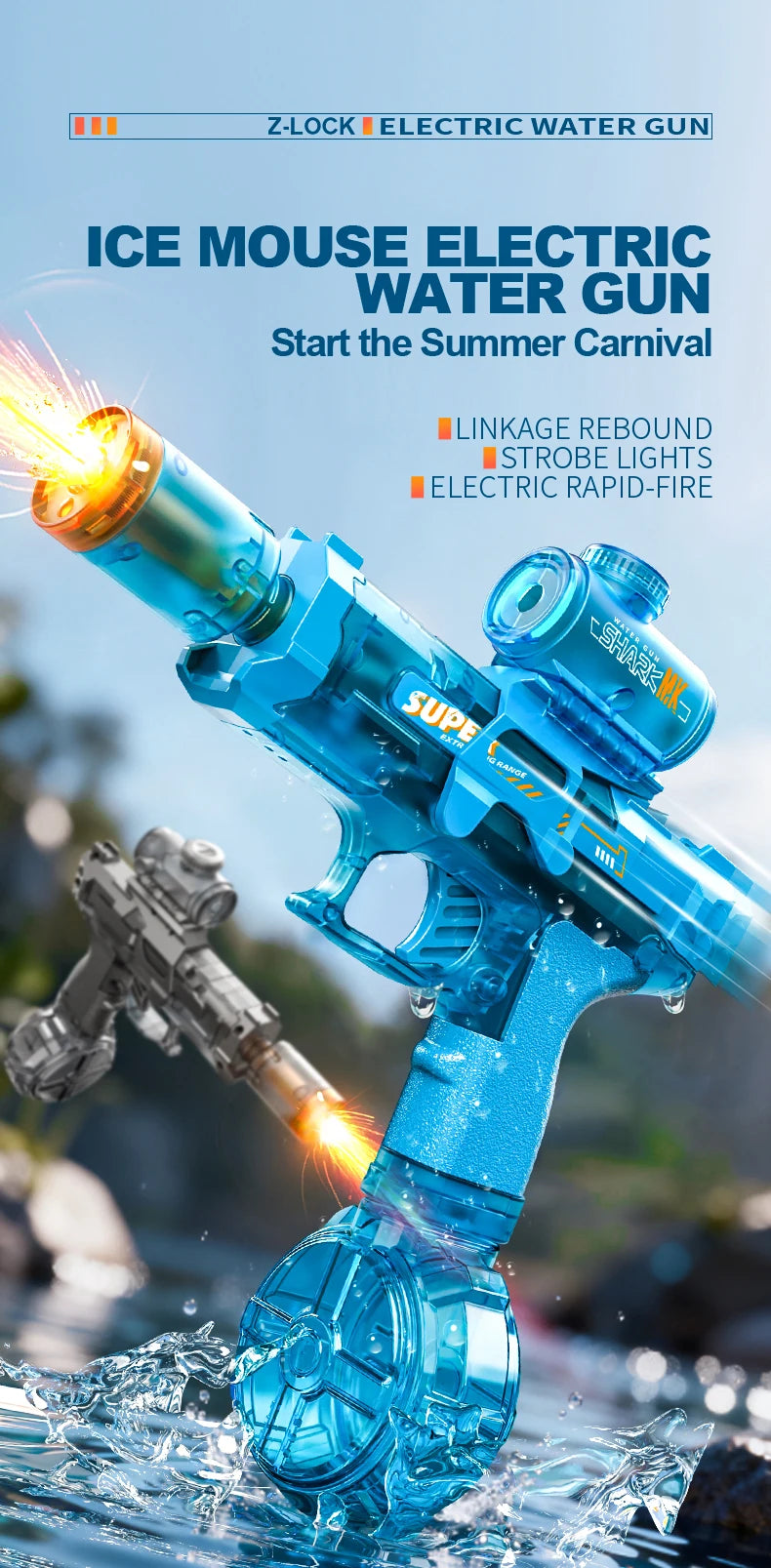 Electric Water Guns For Adults Powerful Squirt Automatic Water Suction Water Blasters Summer Outdoor Beach Toy For Boys Kid Gift