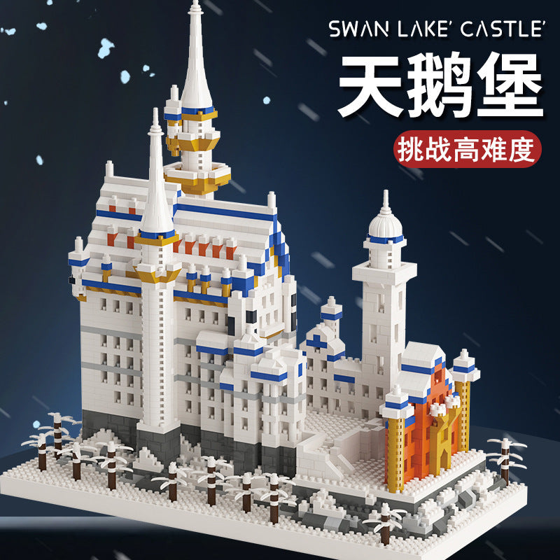 Compatible with Lego Building Swan Lake Castle Building Blocks Large and Difficult Assembled Toys for Boys and Girls 3D