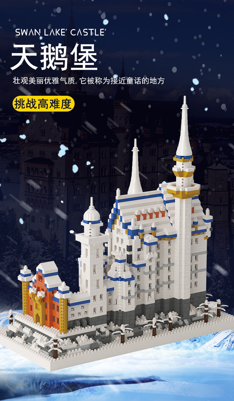 Compatible with Lego Building Swan Lake Castle Building Blocks Large and Difficult Assembled Toys for Boys and Girls 3D