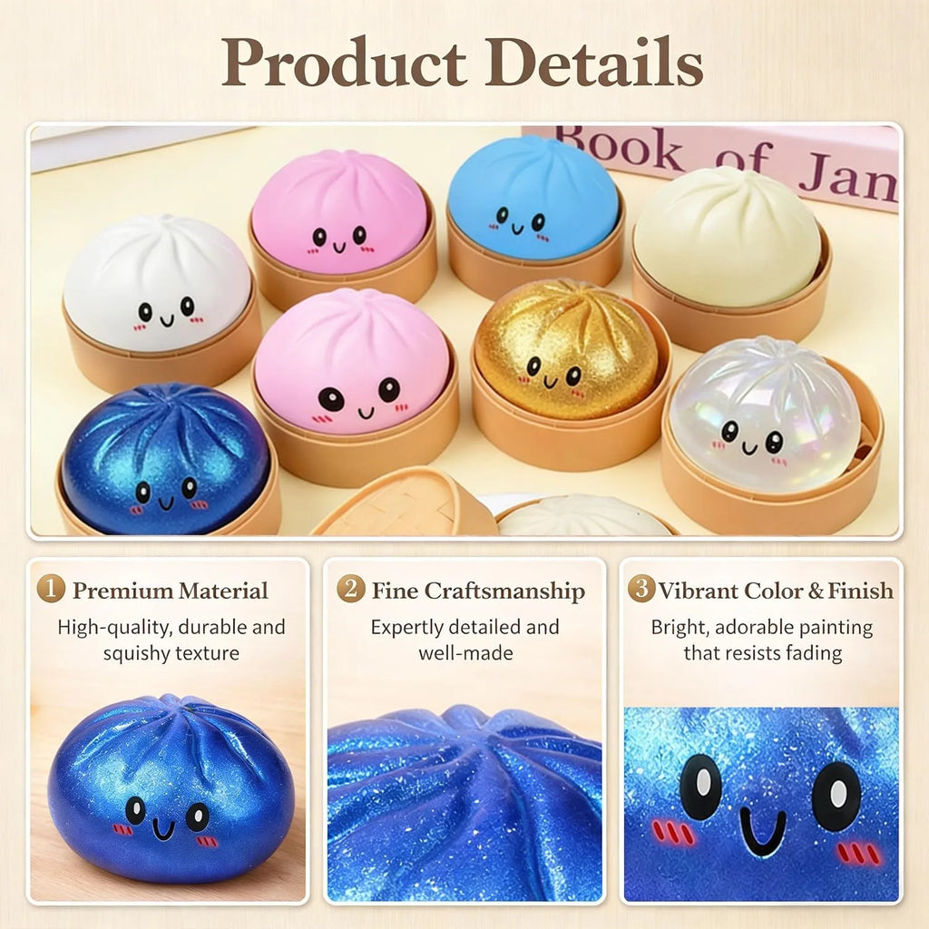 Dumpling Squishy, Squishy Dumpling Toy, Mystery Dumplings Squishies, Easter Gifts, Soft Squeeze Decompression Dough for Adults
