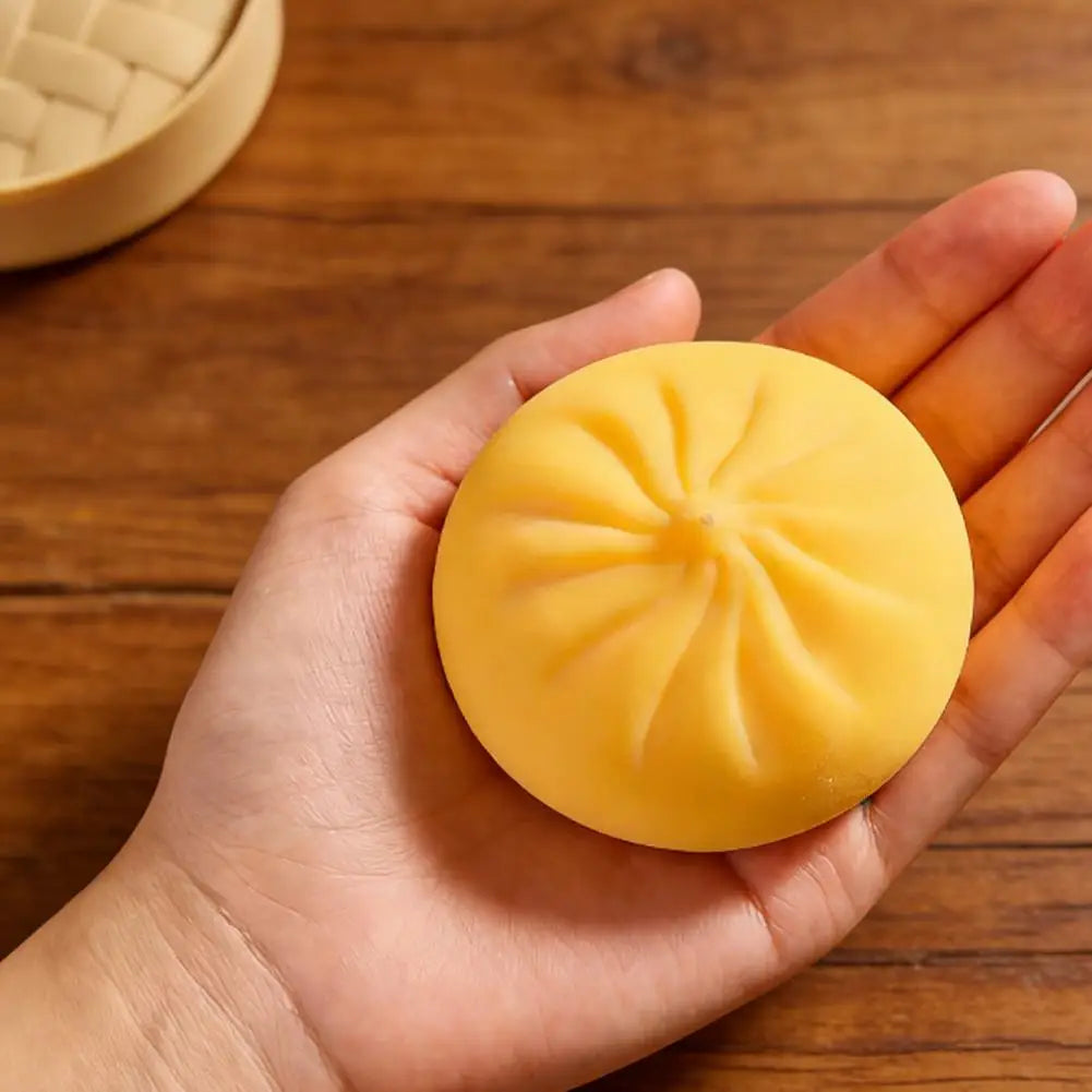 Dumpling Bun Squishy Toy With Matching Steamer Basket Colorful Slow Rebound Texture Ideal For Fidget Sensory Play Stress Relief