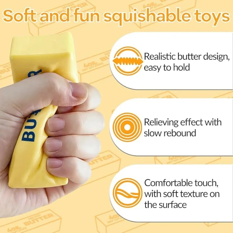 Elastic Butter Stick Strawberry Squishy Soft TPR Slow Rebound Squeeze Fidget Toy Stress Relief Office Pocket Ornament Party Gift