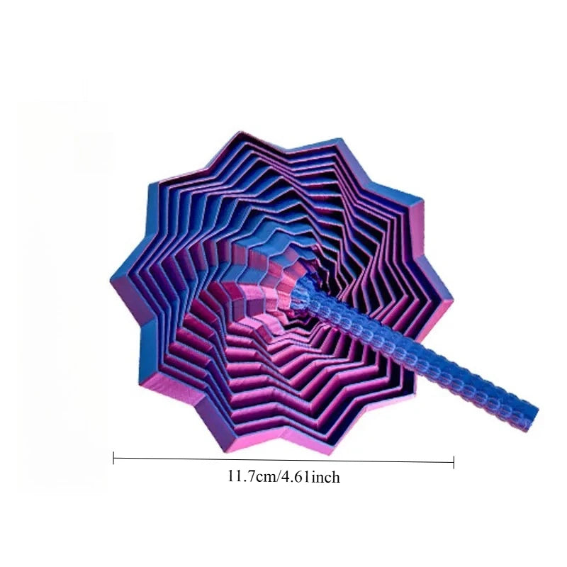 3D Printing Expanded Sensory Fidget Star Model Stress Relief Toys Visual Illusion Hexagon Whirling Spiral Toy for Decompression