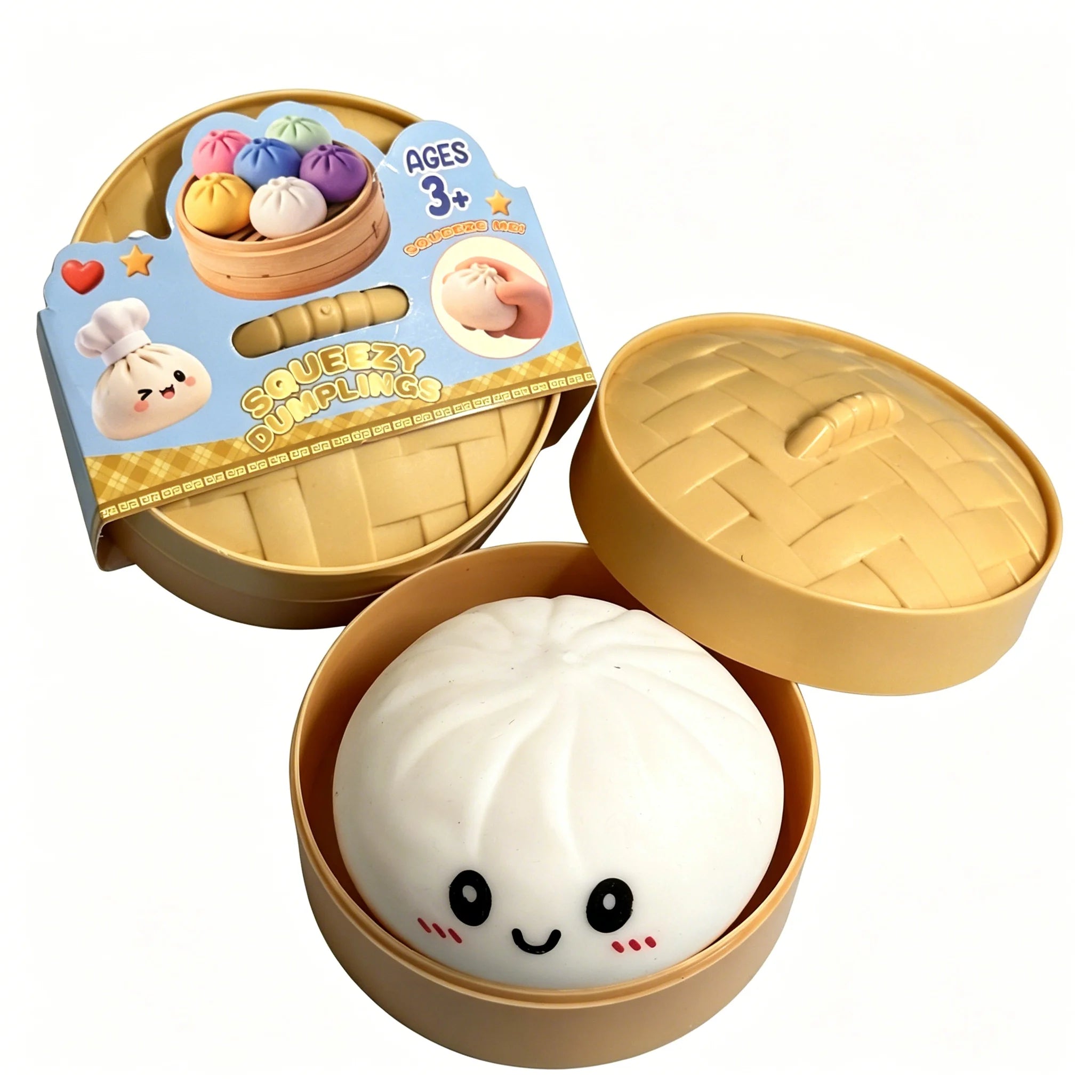 Squishy Dumpling Sensory Fidget Toy Realistic Colored Glitter Steamer Bun Decompression Ball Squeezable Stress Relief Toy