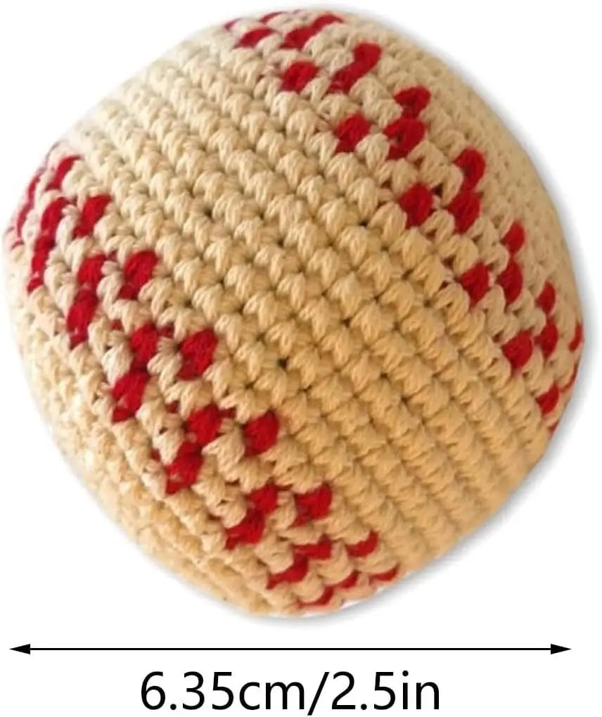 Crochet Footbag Hacky Sack Ball Handmade Knitted Sports Sandbag 6.35cm Soft Juggling Toy for Kids Adults Outdoor Play