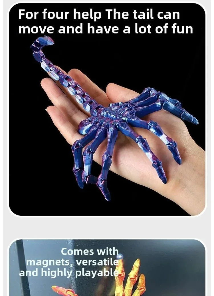 3D Printed Movable Joints Facehugger Toys Simulation Articulated Animal Figurine Ornaments Creative Model Desktop Decoration