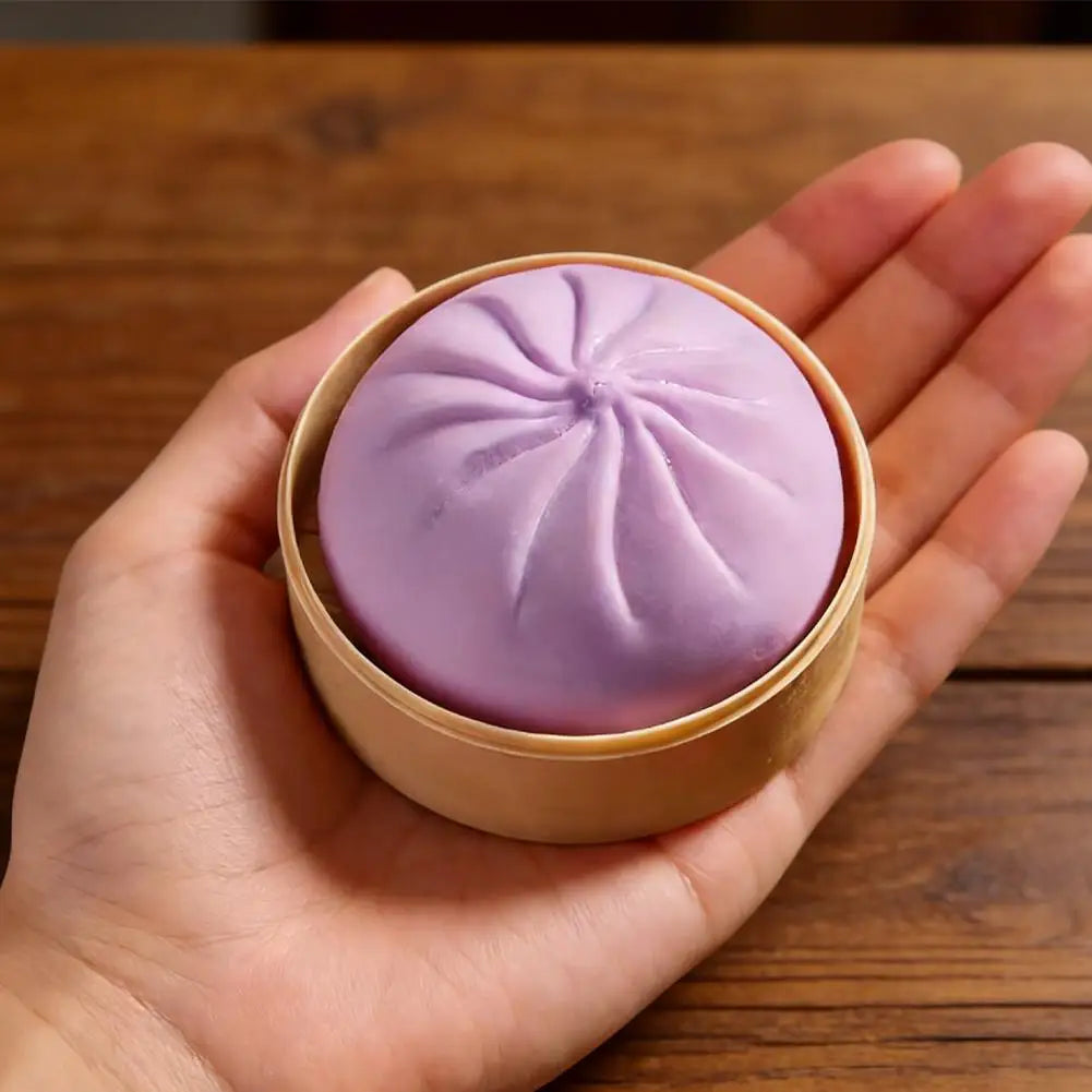 Dumpling Bun Squishy Toy With Matching Steamer Basket Colorful Slow Rebound Texture Ideal For Fidget Sensory Play Stress Relief