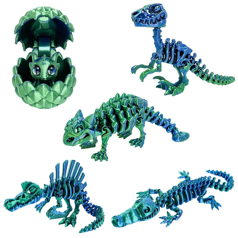 Realistic Articulated Dinosaur Toys - 3D Printed Movable Joint Animal Models, Cool Office Desk Decor for Kids Room Display
