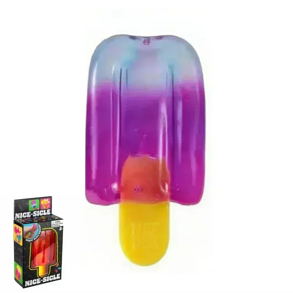 NeeDoh Nice Cream Cone Swirled Gradient Squish Squeeze Fidget Toy Non Toxic Stress Relief Sensory Decompression Novelty Gift