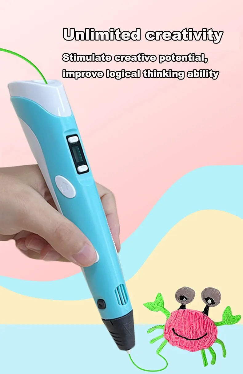 3D Printing Pen DIY Three-dimensional Painting Children Toys Fun Camouflage With LCD Screen Compatible PLA Filament Toys Gift