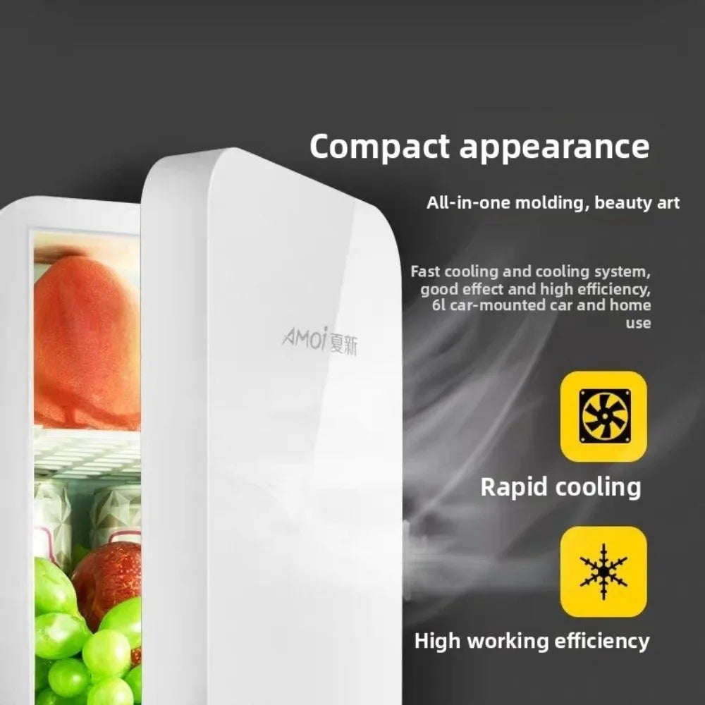 Portable 8L Mini Fridge Household Single Door Mini Cooler Box Digital Display Temperature Car Freezer Beauty Food Refrigerator