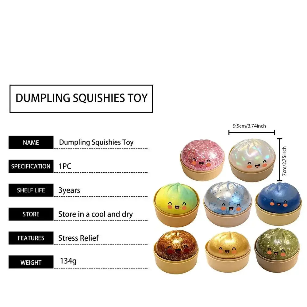 Dumplings Glitter Dumpling Toy Cute Dumplings Squishiest With Steamer Box Stress & Anxiety Toys For Kids & Skateboard