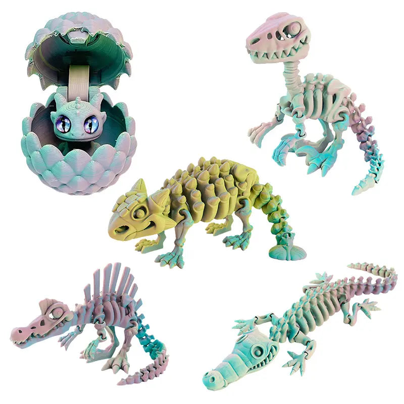 Realistic Articulated Dinosaur Toys - 3D Printed Movable Joint Animal Models, Cool Office Desk Decor for Kids Room Display
