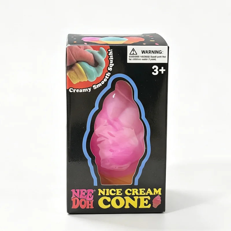 Needoh Nice Cream Cone Creamy Non-toxic Squeeze Ball Anti Stress Relief Pocket Mood Calm ADHD Sensory Vent Squishy Fidget Toy
