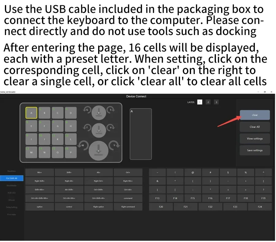16-Key Custom Mechanical Keyboard 3 Knobs Including Volume Button Knob Control Programmable Macro  Gaming Compatible