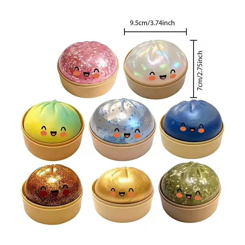 Dumpling squishy Decompression Squish Balls Reusable Low Rebound Stress Dough for Home Office Decoration Daily Gifts