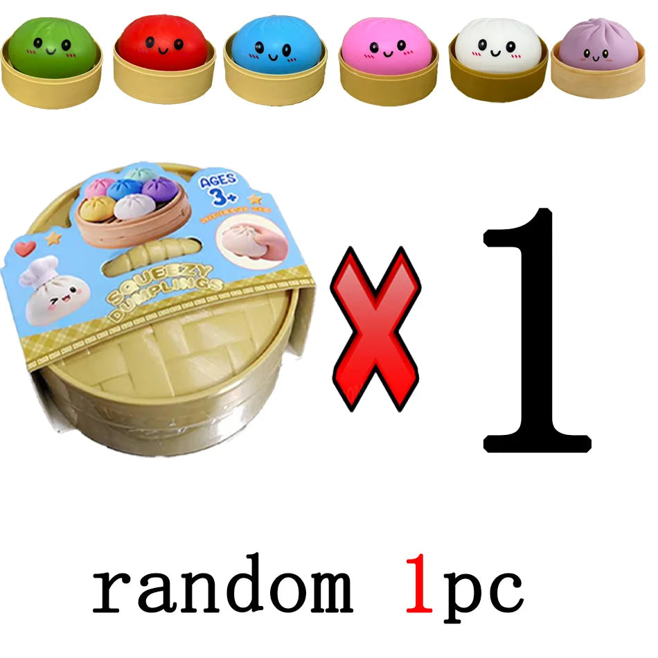 Dumpling Squishy Mysteries Dumplings Stress Relief Fidget Toys Home Office Desk Accessories Party Gift Dumpling Squishy