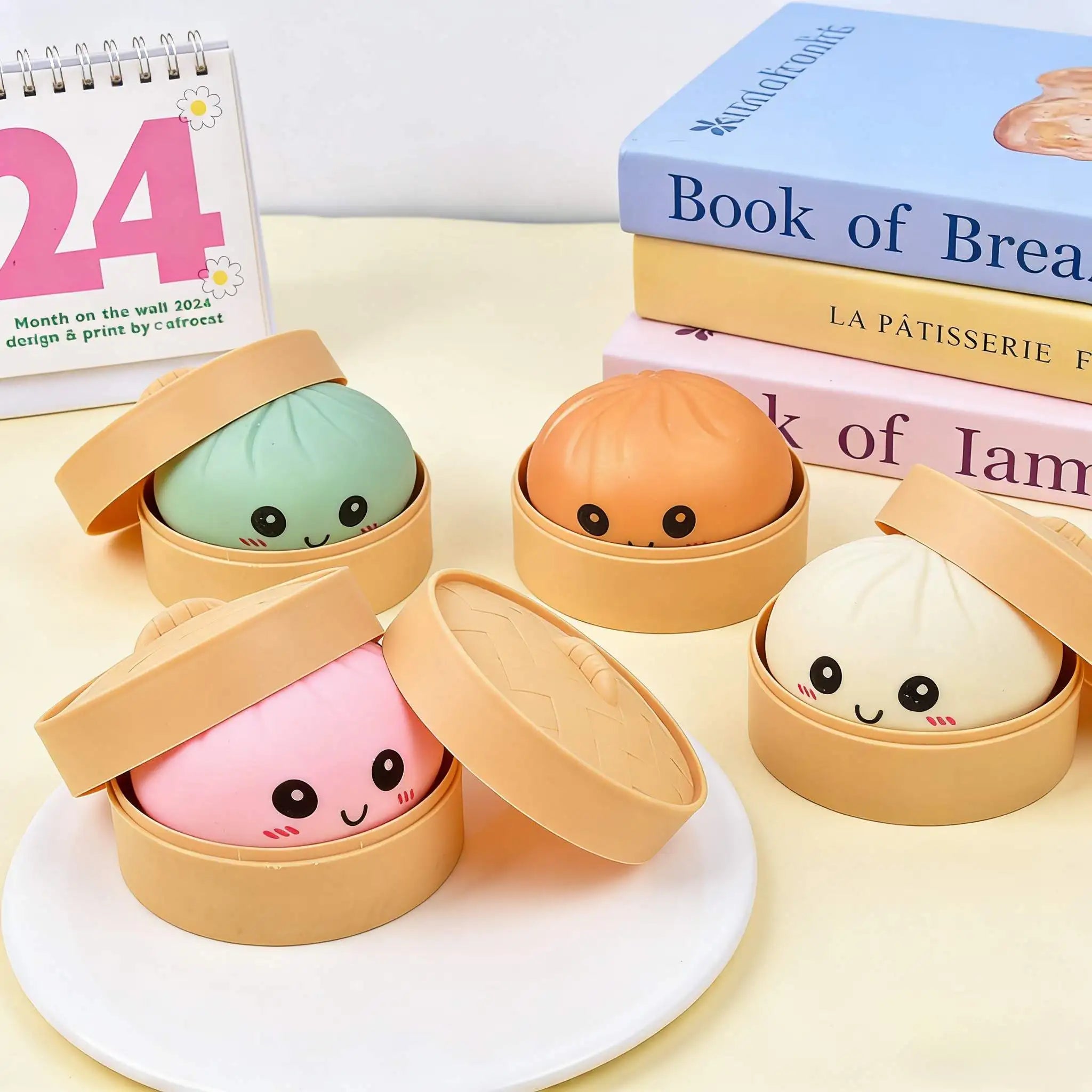 Dumpling Squishy for Adults, Slow Rising TPR Stress Reliever, Fidget Sensory Squeeze Toy for Office Desk, Unique Gift