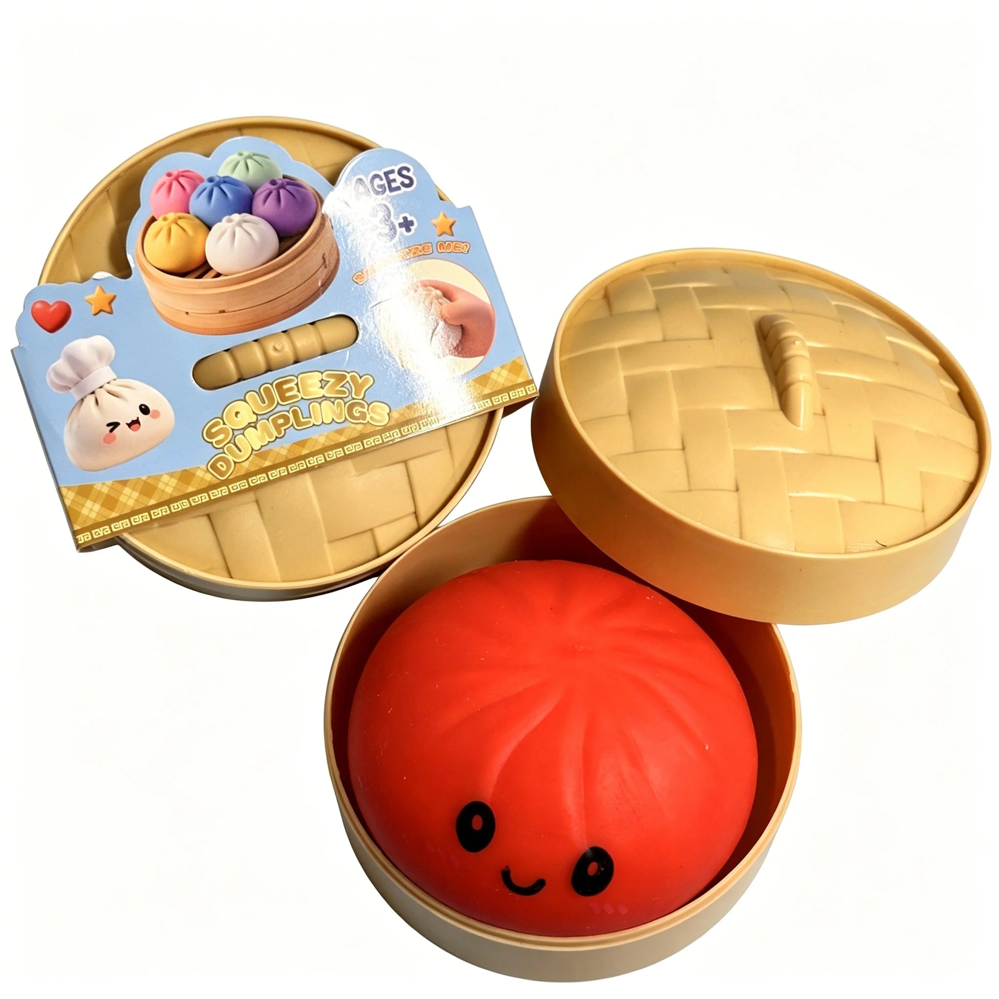 Squishy Dumpling Sensory Fidget Toy Realistic Colored Glitter Steamer Bun Decompression Ball Squeezable Stress Relief Toy