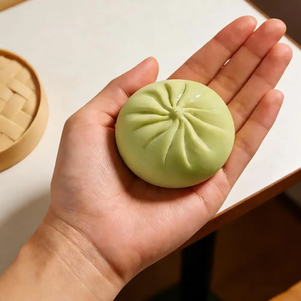 Dumpling Bun Squishy Toy With Matching Steamer Basket Colorful Slow Rebound Texture Ideal For Fidget Sensory Play Stress Relief