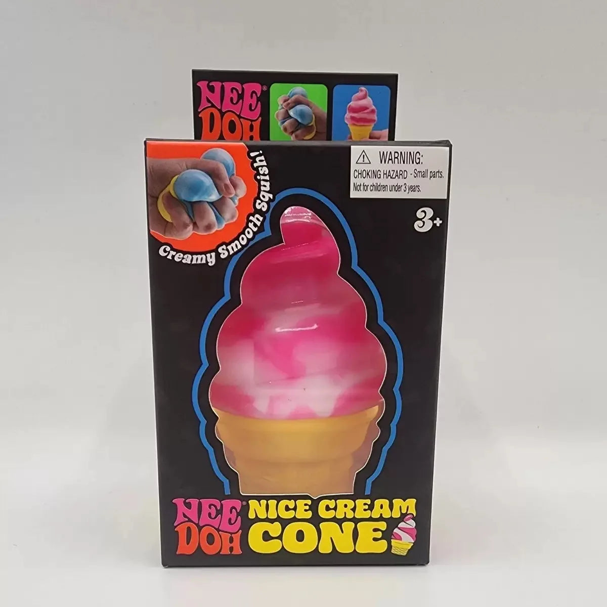 NeeDoh Nice Cream Cone Swirled Gradient Squish Squeeze Fidget Toy Non Toxic Stress Relief Sensory Decompression Novelty Gift