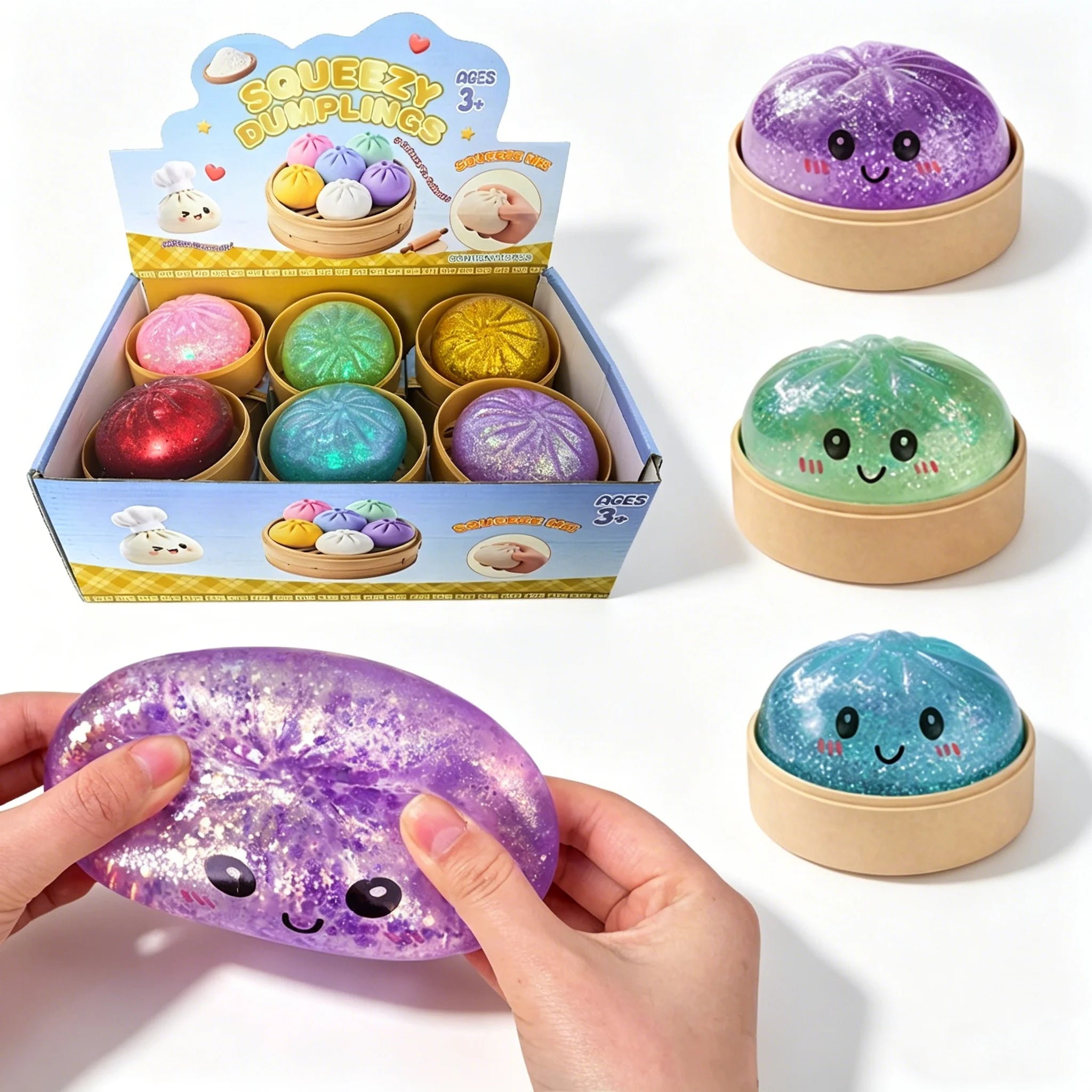 Squishy Sparkling Water Droplet Simulation Dumpling Squeezing Toy, A Relaxing And Stress Relieving Toy For Children And Adults