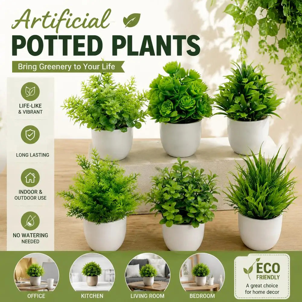 Wholesale Artificial Plant Potted Plants Fake Green Plant Artificial Flower Potted Ornaments Indoor And Outdoor Home Decorations