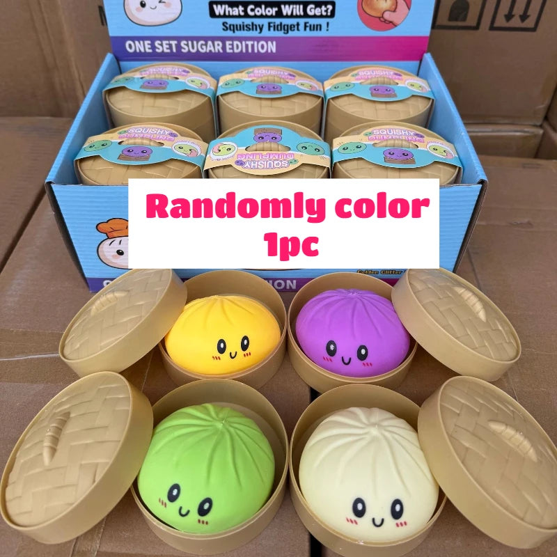 Dumpling Squishy for Adults, Slow Rising TPR Stress Reliever, Fidget Sensory Squeeze Toy for Office Desk, Unique Gift