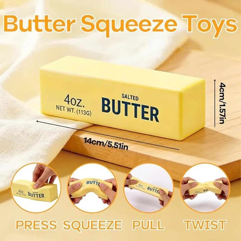 Elastic Butter Stick Strawberry Squishy Soft TPR Slow Rebound Squeeze Fidget Toy Stress Relief Office Pocket Ornament Party Gift