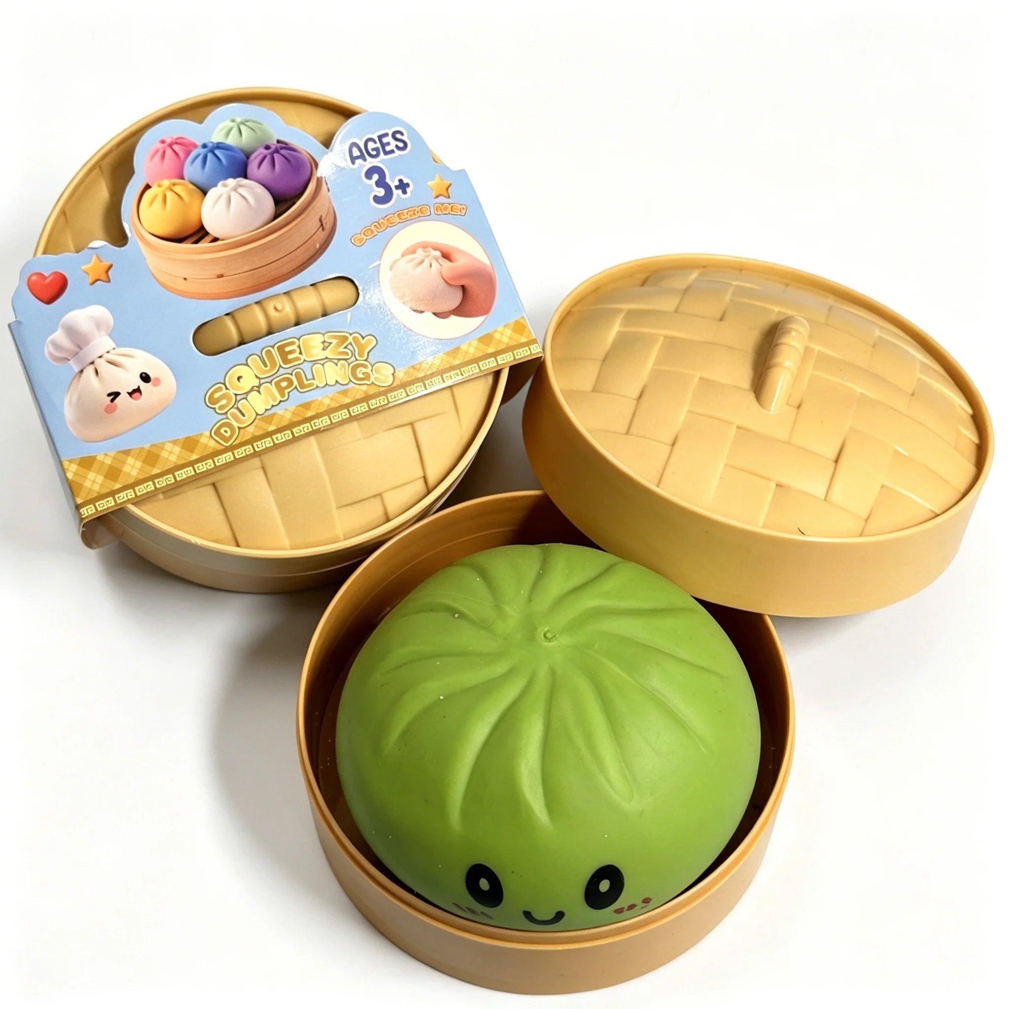 Squishy Dumpling Sensory Fidget Toy Realistic Colored Glitter Steamer Bun Decompression Ball Squeezable Stress Relief Toy