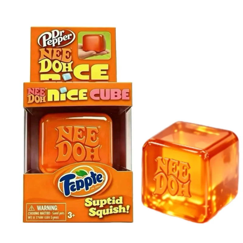 NeeDoh Nice Cube Sensory Fidget  Squishy Toy for Adults and Kids, Desktop Sensory Cube for Anxiety Relief and Focus Enhancement
