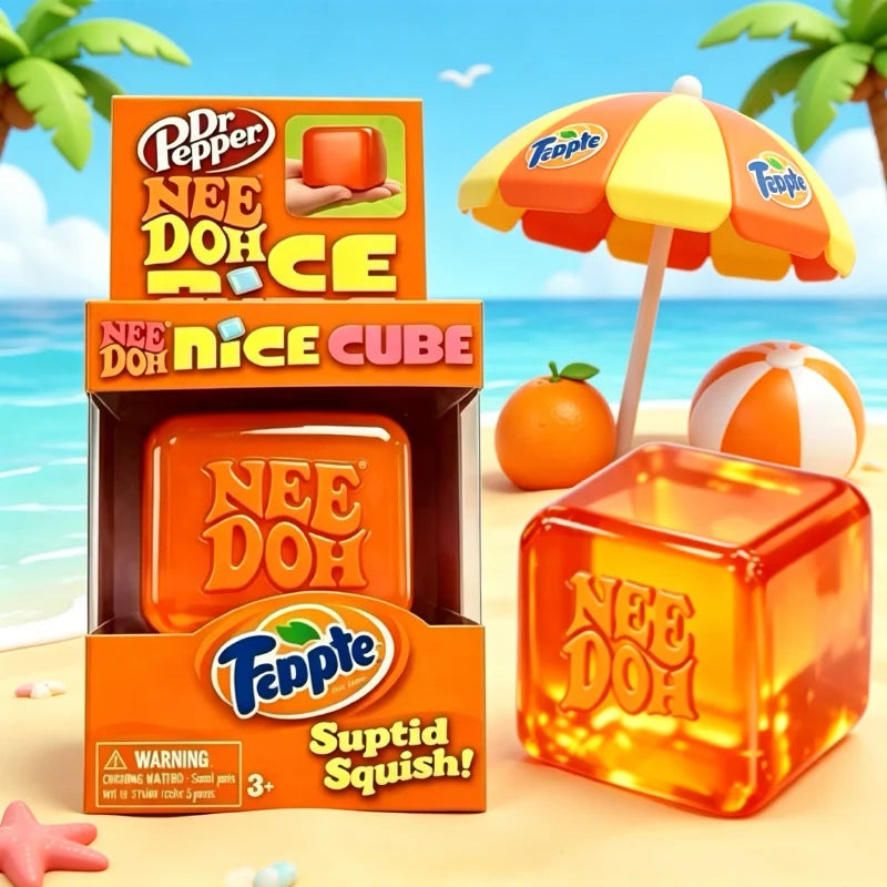NeeDoh Nice Cube Sensory Fidget  Squishy Toy for Adults and Kids, Desktop Sensory Cube for Anxiety Relief and Focus Enhancement