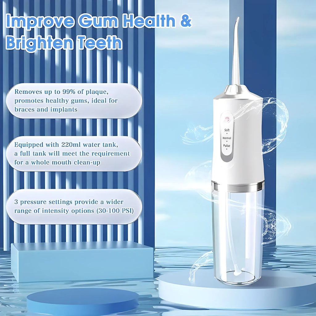 1PCS White/Green Handheld Water Floss USB Rechargeable Oral Irrigator Electric Tooth Cleaning Device 3 Modes Irrigator ﻿
