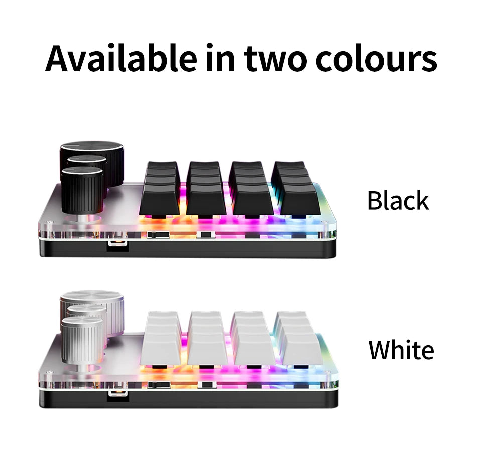 16-Key Custom Mechanical Keyboard 3 Knobs Including Volume Button Knob Control Programmable Macro  Gaming Compatible