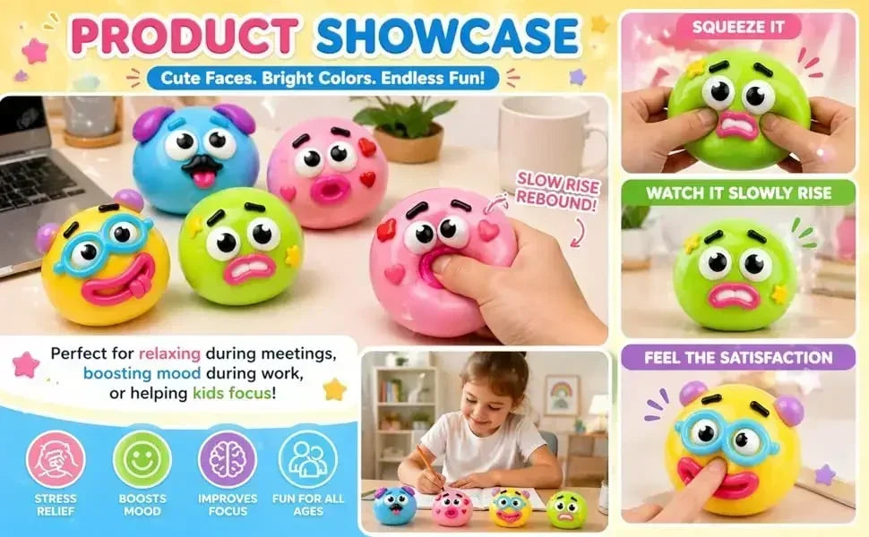 Smushers Squishy DIY Curiosities Dog Face Swap Soft Moldable Slow Rise Squeeze Toy Blind Box Relaxing Sensory Gift