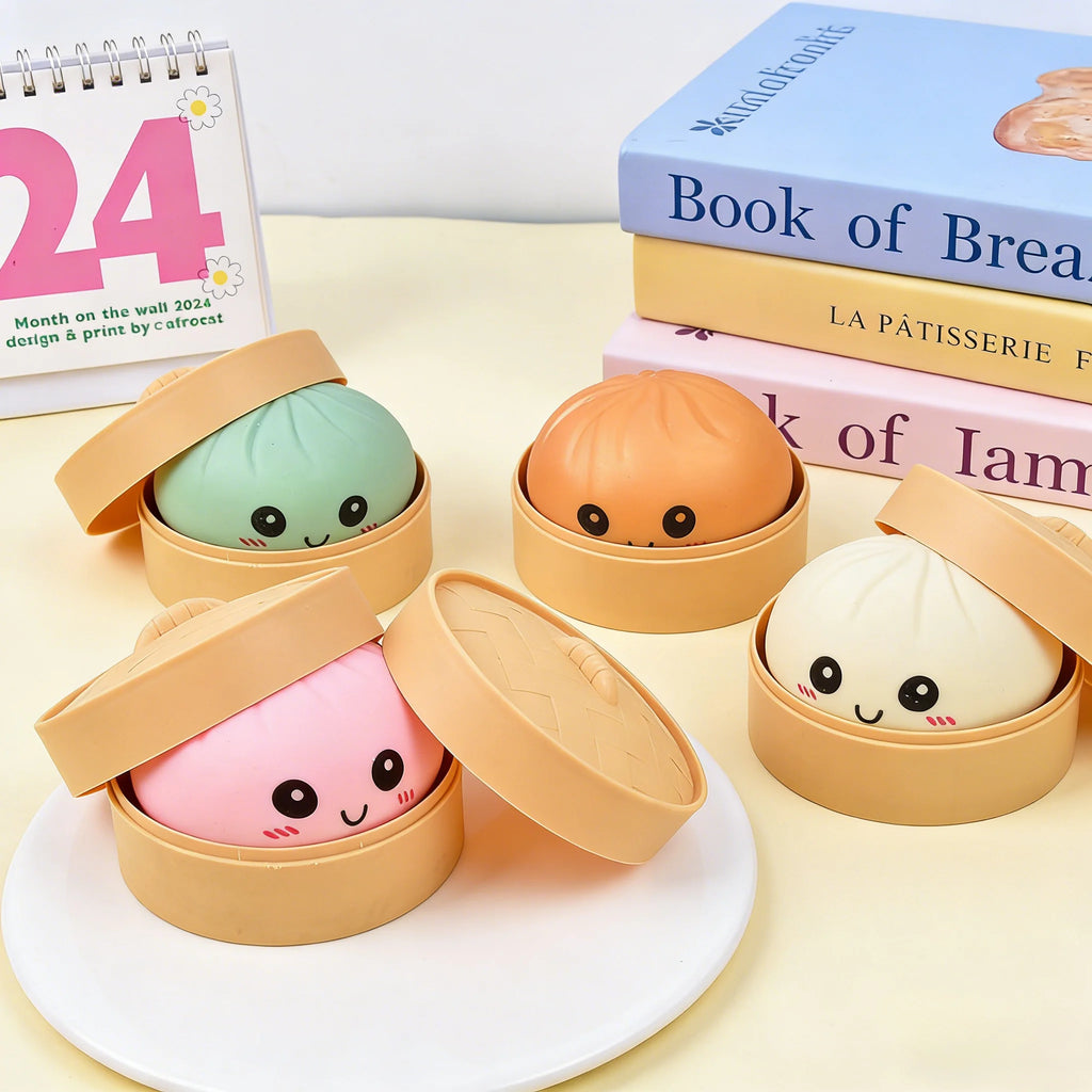 Dumpling Squishy for Adults, Slow Rising TPR Stress Reliever, Fidget Sensory Squeeze Toy for Office Desk, Unique Gift