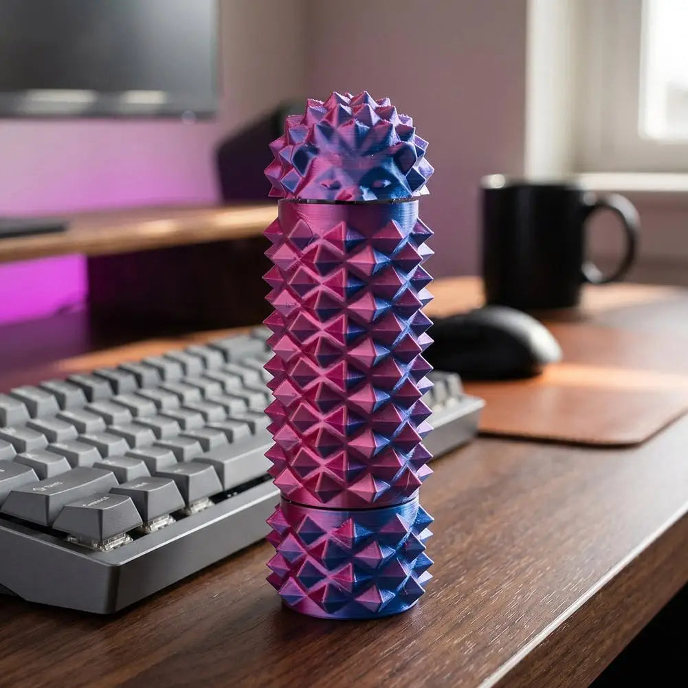 3D Printed Pain Stim Fidget Toys Rotating Spiky Grippie Sensory Input Anxiety Autism Office Travel Novelty Toy Spike Roller