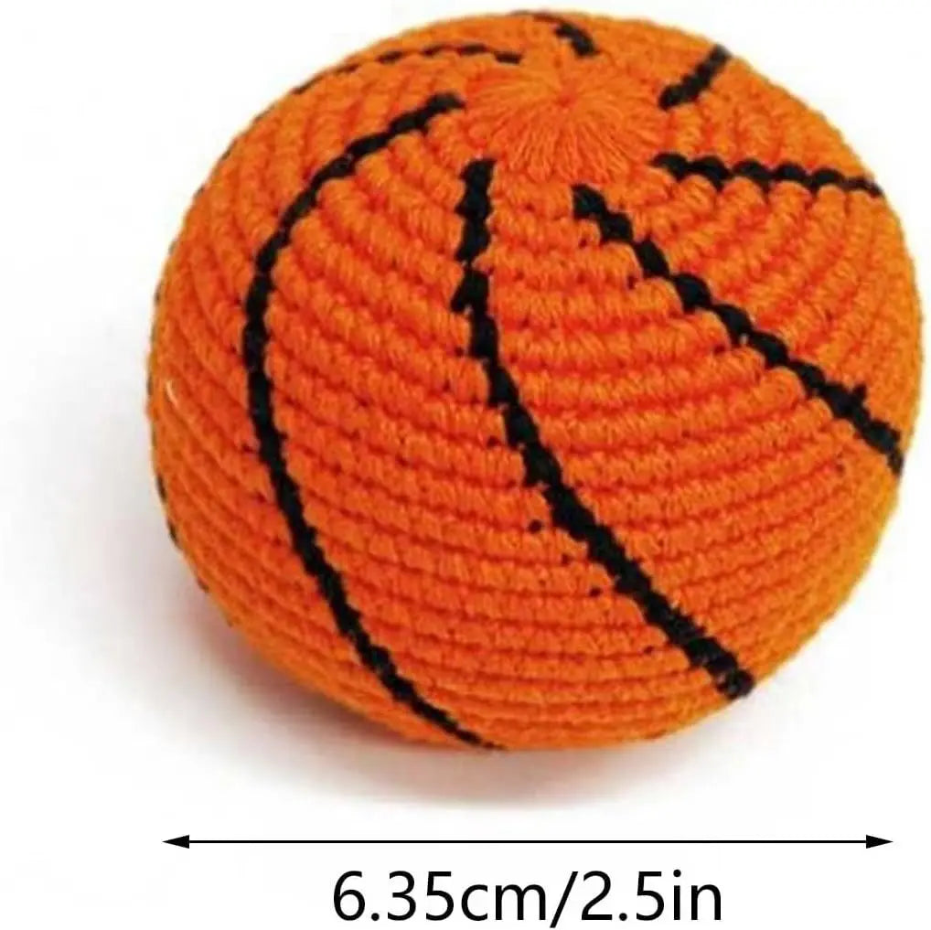 Crochet Footbag Hacky Sack Ball Handmade Knitted Sports Sandbag 6.35cm Soft Juggling Toy for Kids Adults Outdoor Play
