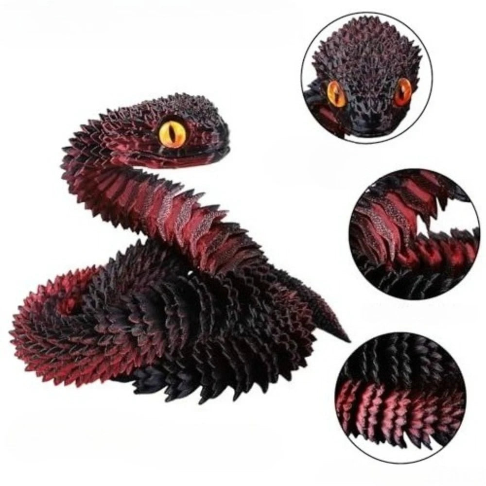 3D Printing Python 3D Printing Active Joint Fidget Toy Doll Simulation Animal Office Desktop Accessories Gift Crafts Toys