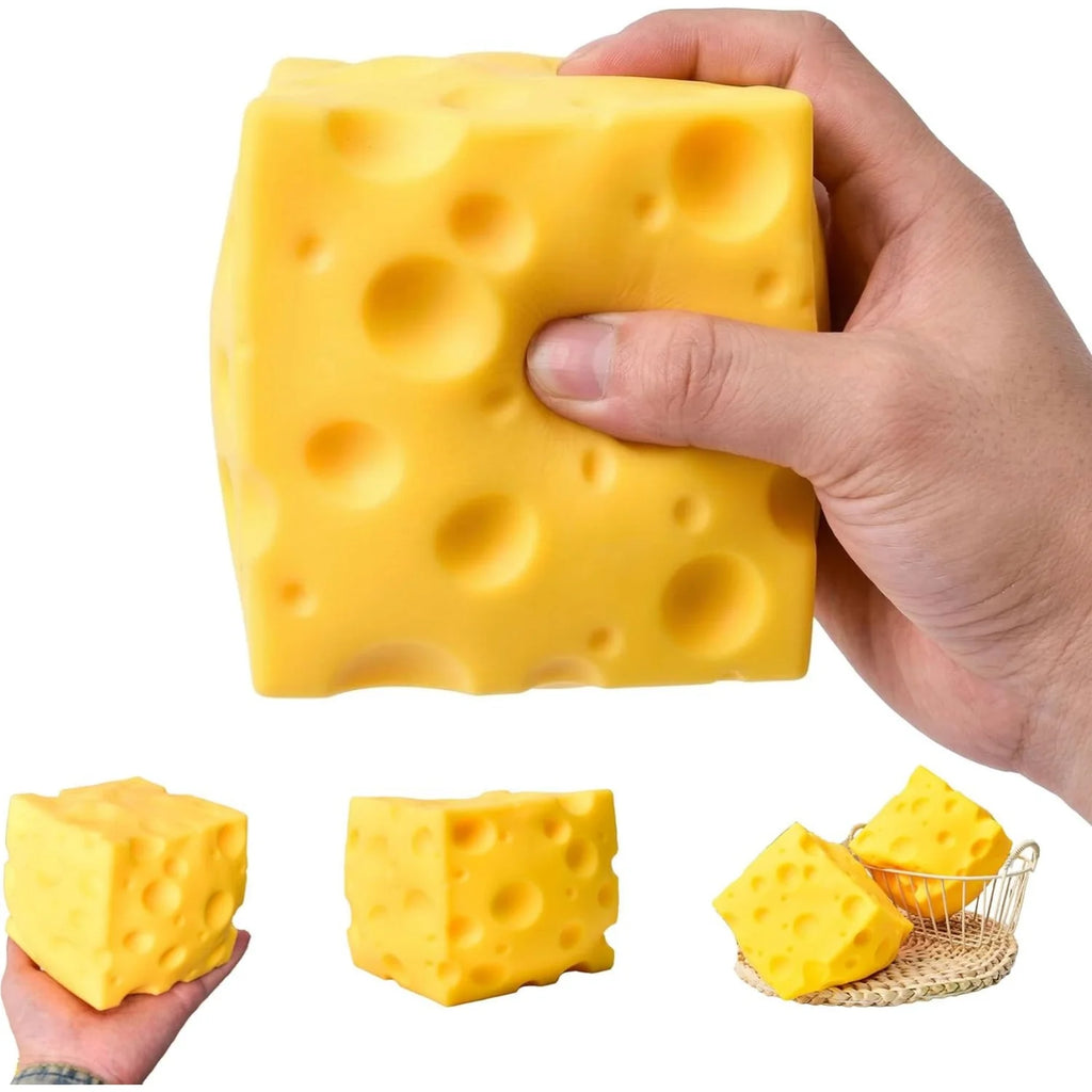 Cheese Squishy Toy Slow Rising Soft Squishy Cheese Block Squeeze Fidget Toy Stress Relief Toy for Kids Adults Desk Toy Gift