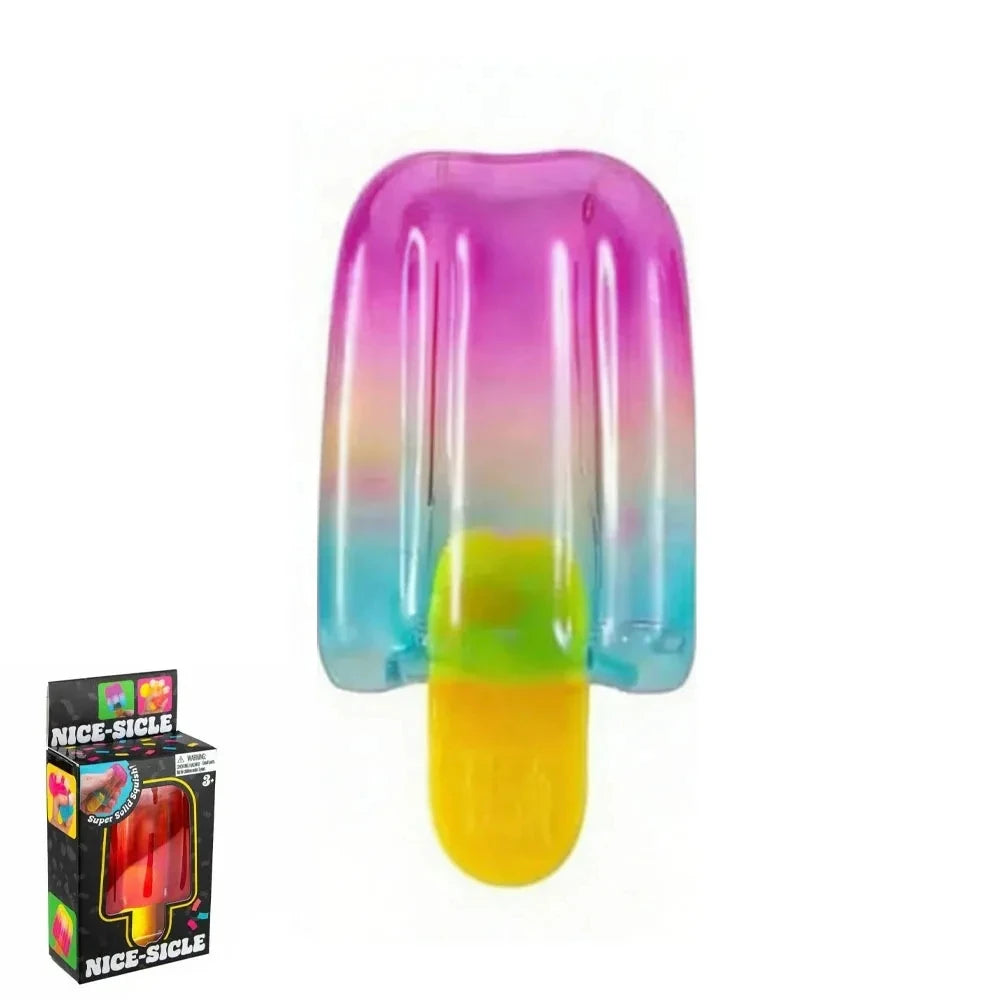 NeeDoh Nice Cream Cone Swirled Gradient Squish Squeeze Fidget Toy Non Toxic Stress Relief Sensory Decompression Novelty Gift
