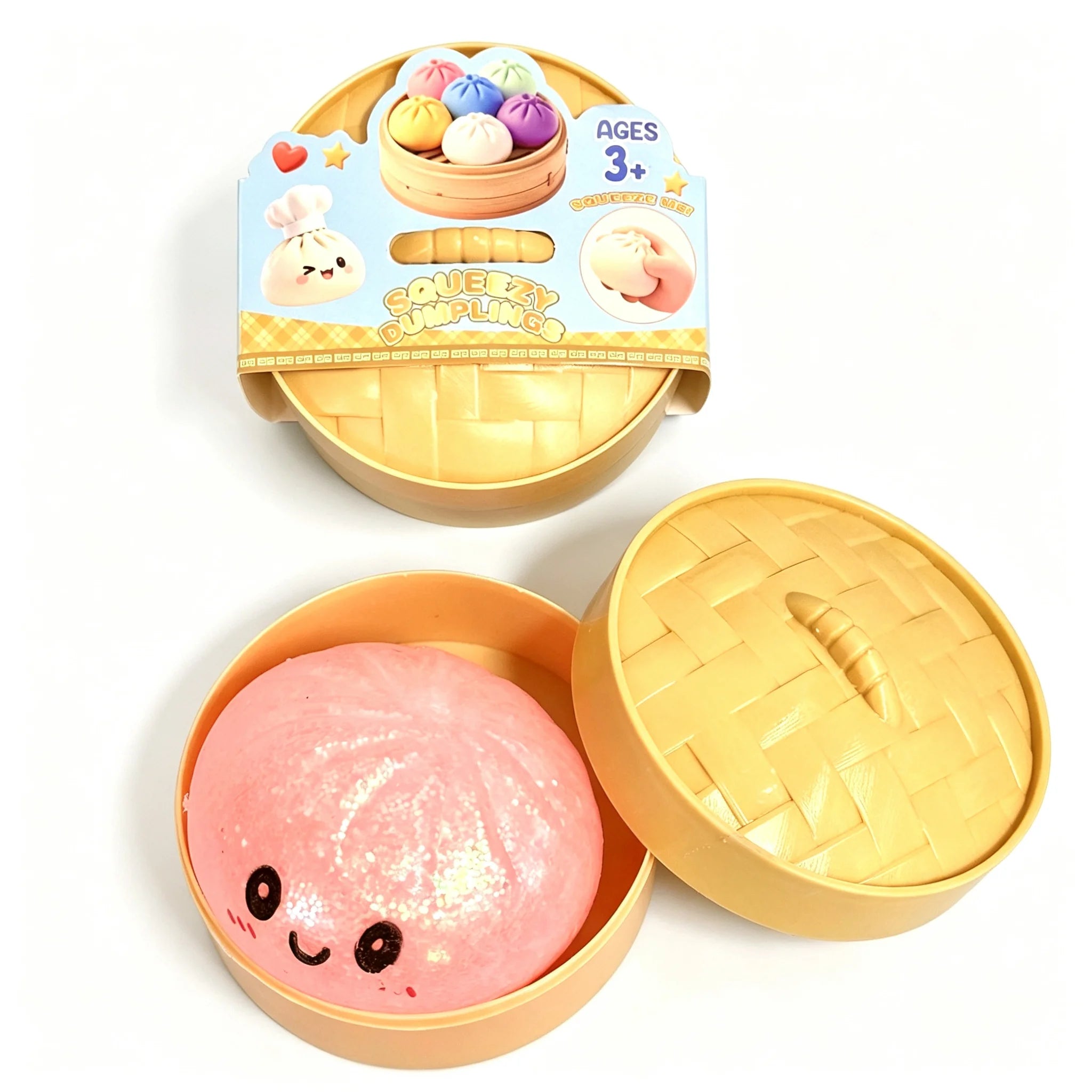Squishy Dumpling Sensory Fidget Toy Realistic Colored Glitter Steamer Bun Decompression Ball Squeezable Stress Relief Toy