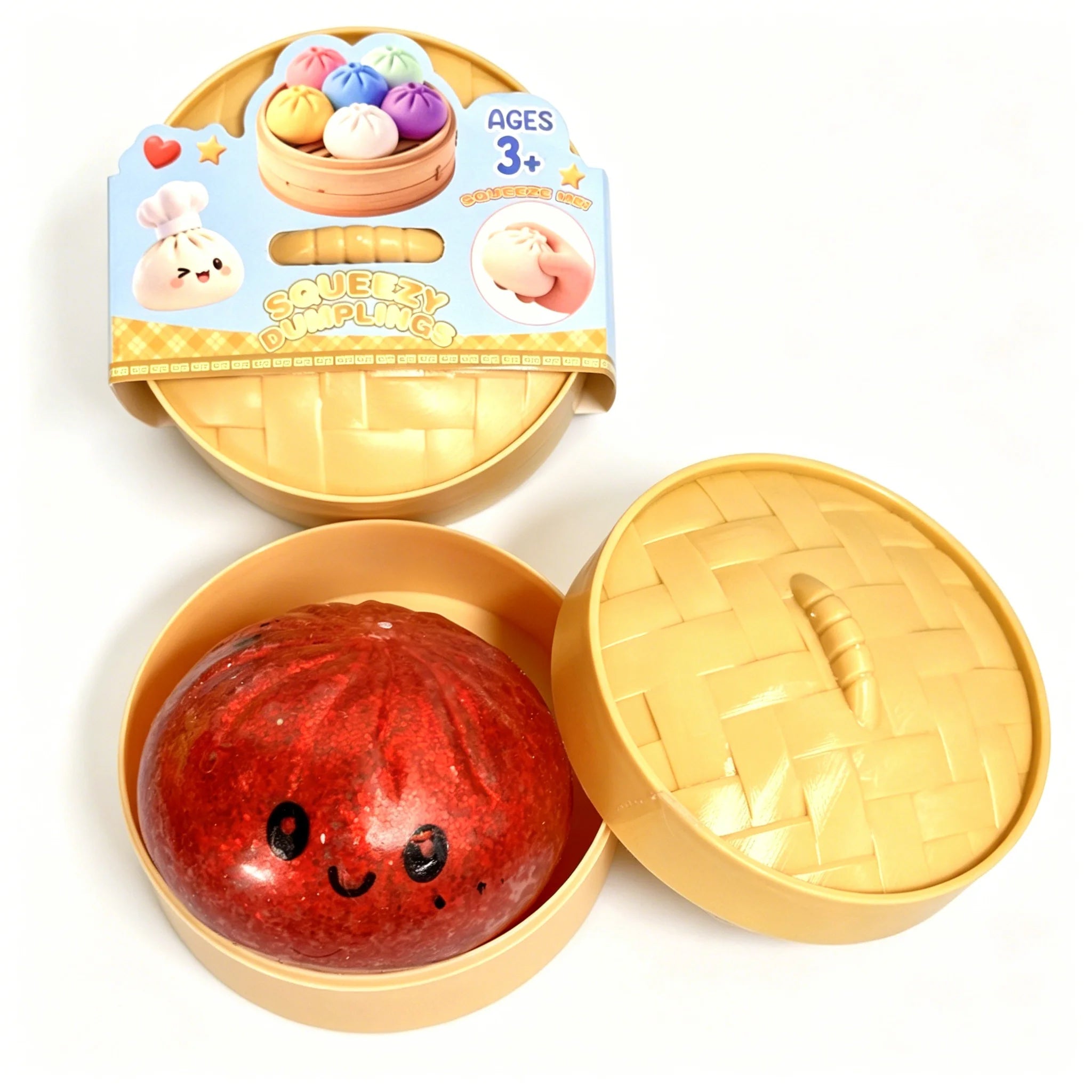 Squishy Dumpling Sensory Fidget Toy Realistic Colored Glitter Steamer Bun Decompression Ball Squeezable Stress Relief Toy