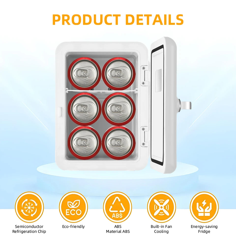 4L Mini Fridge Portable for Car & Home Hot & Cold Dorm Fridge for Refrigerating Cosmetics  Beverages & Cosmetic Storage