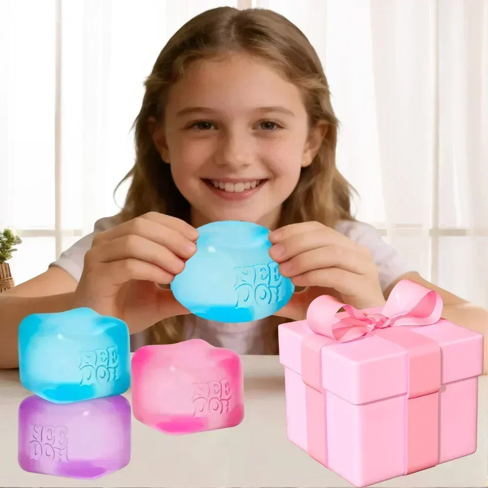 NeeDoh  Trending Jellyfish & Cube Squish Toy, Soft Jelly Squeeze Stress Relief Fidget Toy, Sensory NeeDoh for Squishy & Adults