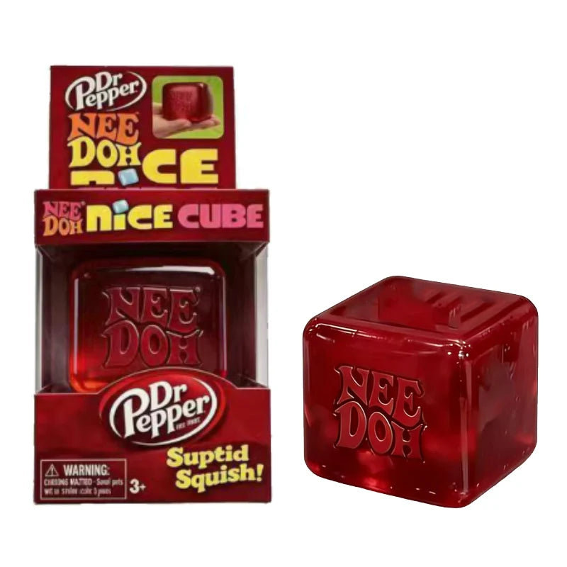 NeeDoh Nice Cube Sensory Fidget  Squishy Toy for Adults and Kids, Desktop Sensory Cube for Anxiety Relief and Focus Enhancement