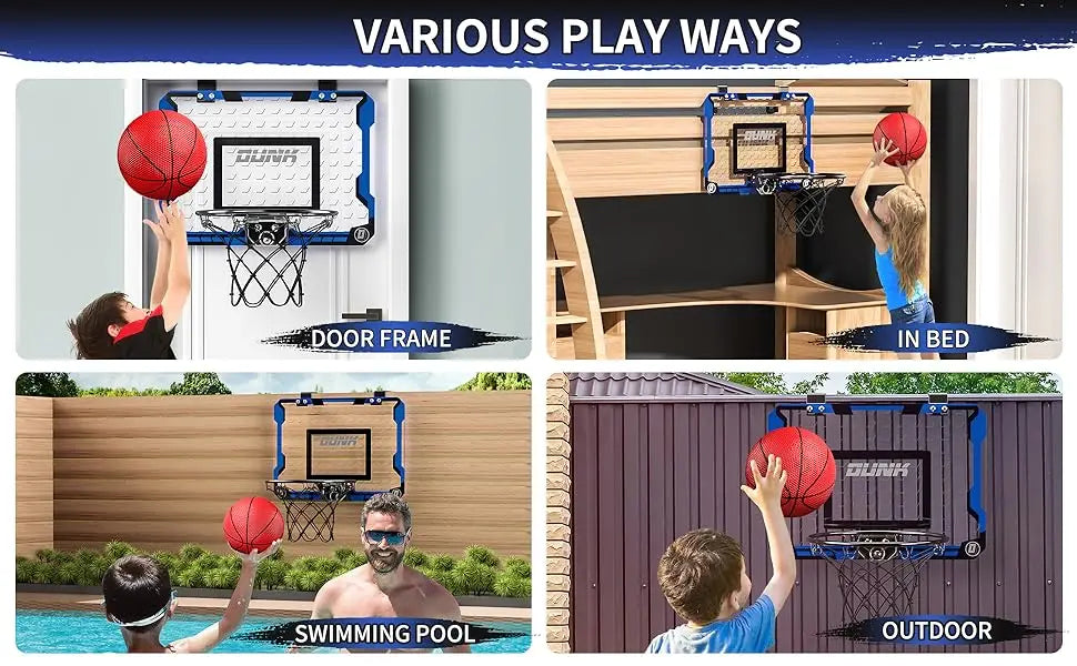 Basketball Hoop Indoor for Kids and Adults, Basketball Hoop for Door with 4 Balls, Indoor Mini Basketball Hoop, Basketball Game