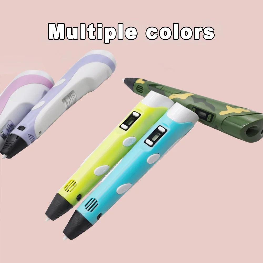 3D Printing Pen DIY Three-dimensional Painting Children Toys Fun Camouflage With LCD Screen Compatible PLA Filament Toys Gift